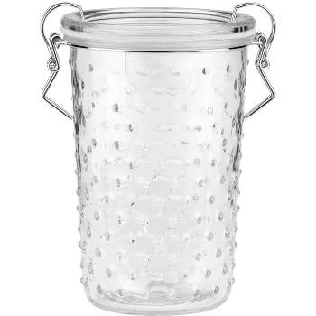 Amici Home Gemma Hobnail Glass Clamp Storage Jar/Canister, Clear