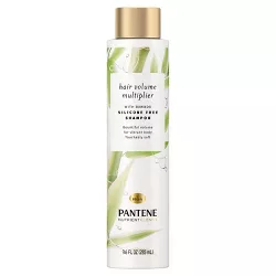 Pantene Silicone Free Bamboo Shampoo, Volume Multiplier for Fine Thin Hair, Nutrient Blends - 9.6 fl oz