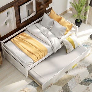 NicBex Twin Sized Daybed with Trundle Wooden Daybed Frame Contemporary Multi-Functional Day bed for Bedrooms and Living Rooms - 1 of 4