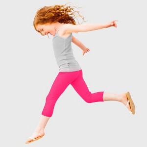 City Threads Girls 100% Cotton Soft Capri Leggings - USA-Made - 1 of 4
