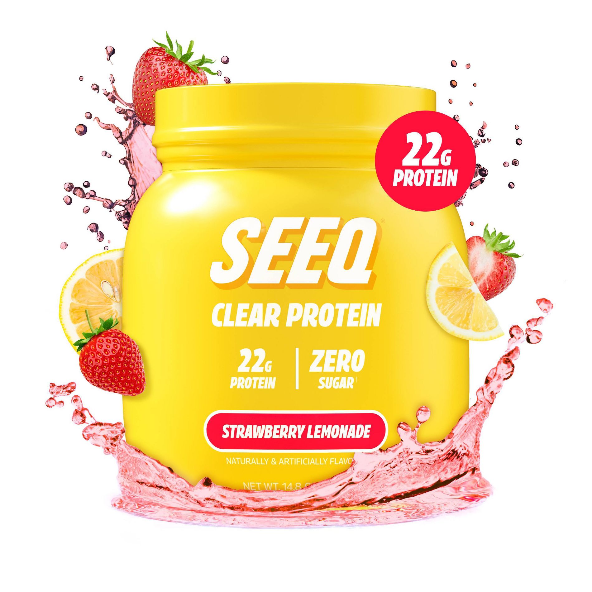 Seeq Clear Protein Powder - Strawberry Lemonade - Whey Protein Isolate - 15 Servings