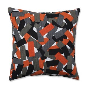17.5"x17.5" Halloween Tabs Square Throw Pillow Orange - Pillow Perfect - 1 of 4