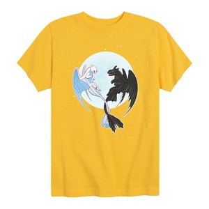 Boys' - How to Train Your Dragon - Night And Light Moon Short Sleeve Graphic T-Shirt - 1 of 4