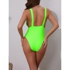 INSPIRE CHIC Women's Deep V Plunge Monokini Backless Bikini Set, Wide Strap Slimming Swimwear Bathing Suit 1 Set - 3 of 4