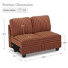 Belffin Corduroy Fabric Loveseat Module for Modular Sectional Couch for Living Room 2 Seater Modular with Storage - 2 of 4