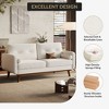 65" Loveseat Sofa, Mid Century Modern Couch Comfy Love Seat Couches for Living Room, Linen Upholstered Couches for Bedroom Small Space, Beige Cream - 3 of 4