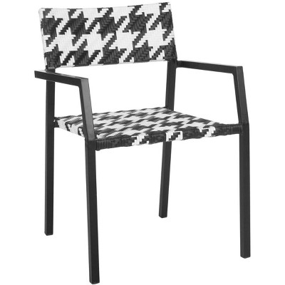 Halden Black and White Rattan Arm Chair Set