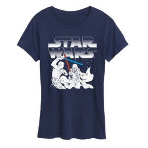 Women's - Star Wars - Luke Vs Vader Short Sleeve Graphic T-Shirt - 1 of 4