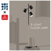 67" Fiona 3-Light Matte Black Track Tree Lamp with Matte Brass Accents - Novogratz x Globe: Metal Shade, ETL Listed, Push Button Switch - 2 of 4