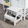 INFURNIC Ladders Kids Kitchen Step Stool with Chalkboard and Safety Rail for Kitchen and Bathroom Use, White, 16.5"*17.3"*33.8" - 3 of 4