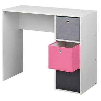 Student Writing Desk with 3 Fabric Bins - Buylateral