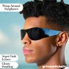 grinderPUNCH Super Dark Polarized Black Sunglasses  Biker Style Rider  Wrap Around Style Lightweight UV Protection - 2 of 4