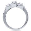 Pompeii3 3/4CT 3-Stone Vintage Diamond Halo Ring 14K White Gold - 2 of 4