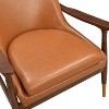 NicBex Faux Leather Accent Chair,Upholstered Living Room Chair with Brass-Tipped Feet,Mid-Century Armchair,Accent Chairs for Living Room,Brown - 4 of 4