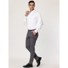 Lars Amadeus Men's Slim Fit Flat Front Business Checked Printed Trousers - 4 of 4