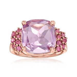 Ross-Simons 4.90 Carat Amethyst and .60 ct. t.w. Rhodolite Garnet Ring in 18kt Rose Gold Over Sterling - 1 of 4