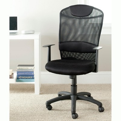 Shane Black Mesh Swivel Desk Chair with Metal Base