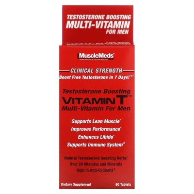 MuscleMeds Vitamin T, Testosterone Boosting Multi-Vitamin For Men, 90 Tablets