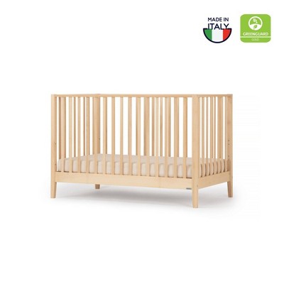 Natural Beechwood 3-in-1 Convertible Crib with Adjustable Height