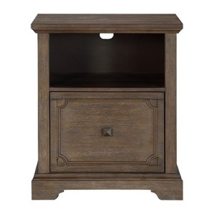 Toulon Wood Lateral File Cabinet with Casters in Dark Oak - Lexicon - 1 of 4