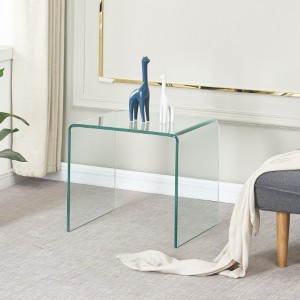 Compact Clear Glass Side and End Table, Tempered Glass Construction for a Small Coffee or End Table - 1 of 4