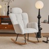 Modern Nursery Rocking Chair, Upholstered Glider Chair with High Backrest, Rocker Accent Armchair, Recliner Chair for Bedroom Living Room - 2 of 4
