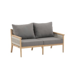 Nathan James Kayden Outdoor Loveseat Dark Gray - 1 of 4