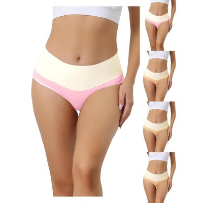 Allegra K Women's High Waist Cotton Comfortable Stretch Soft Tummy Control Briefs Multicolored