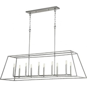Quorum Lighting Gabriel 10-Light Pendant, Classic Nickel, 17W x 16.25H x 54L - 1 of 1