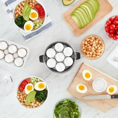 Black Compact 3-in-1 Egg Cooker with Auto Shut-Off