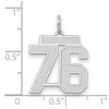 Black Bow Jewelry 14k White Gold, Jersey Collection, Medium Number 76 Pendant - 2 of 3