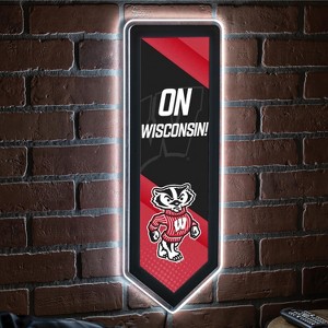 Evergreen Ultra-Thin Glazelight LED Wall Decor, Pennant, University of Wisconsin-Madison- 9 x 23 Inches Made In USA - 1 of 4