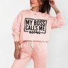 Simply Sage Market My Boss Calls Me Mom Lightweight Garment Dyed Sweatshirt - 2 of 4