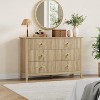 Fluted Dresser 47.2 Inch Wide, 6-Drawer Wood Dresser for Bedroom, Modern Chest of Drawers,Storage Organizer Cabinet for Living Room, Hallway - 3 of 4