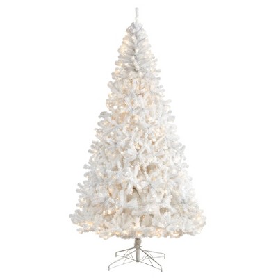 Nearly Natural 9-ft White Artificial Christmas Tree with 1860 Bendable Branches and 650 LED Lights