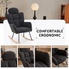 Tufted Teddy Fabric Rocking Glider Chair with High Back and Headrest,Modern Accent Armchair for Nursery Living Room Bedroom-Baofuwish - 3 of 4