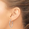 Black Bow Jewelry 2mm x 30mm 14k White Gold Classic Round Hoop Earrings - 3 of 4