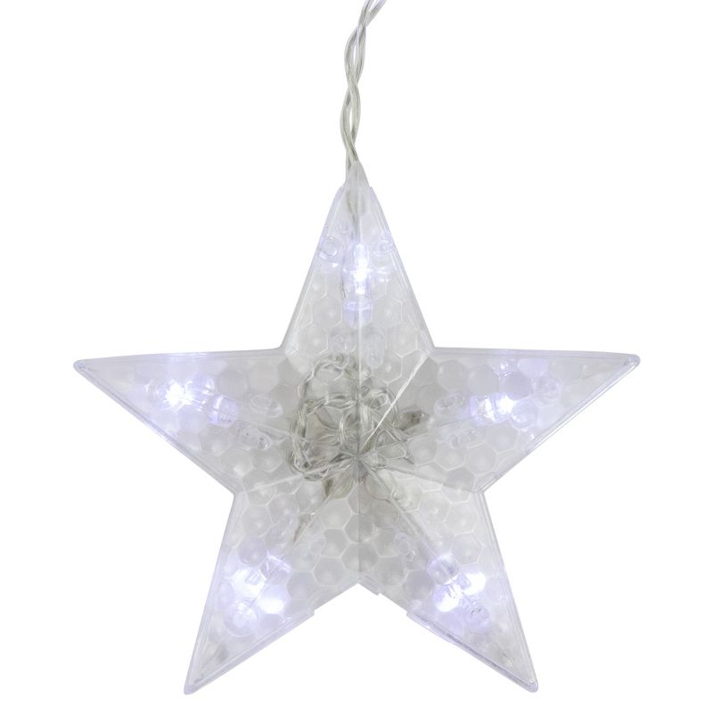 Northlight 138 Count Christmas Stars Icicle Lights - Pure White LED Lights - 8.25' Clear Wire, 5 of 7