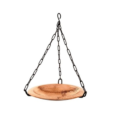 12.5" Hammered Copper Hanging Birdbath Bowl Polished Copper Plated - Achla Designs