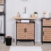 Evideco French Home Goods Under Sink Cabinet with U-Shaped Cut-Out, Double Vented Doors, Black and Brown - Bergen Collection - 3 of 4