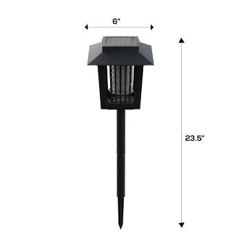 Nature Spring Solar Powered Light Mosquito and Insect Bug Zapper - Black