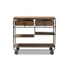 2 Drawer Grant Vintage Rustic Industrial Wood And Metal Kitchen