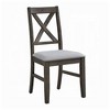 Royal Hampton Dining Chair Set of 2, X Farmhouse Back, Padded Gray and Beige - 2 of 4
