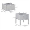 YONWAY Set of 2 Raised Garden Bed with Legs, Self-Watering Planter Box Raised Bed to Grow Flowers,  & Vegetables, Gray(7.25"H+10.25"H) - 3 of 4