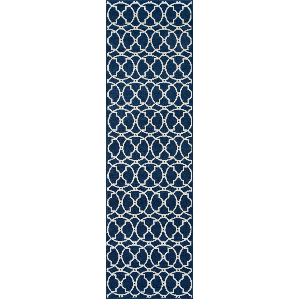 Navy Indoor/Outdoor Calypso Rug 2'3inx8' - Momeni