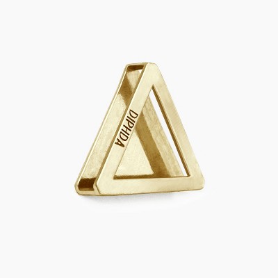 DIPHDA™ Luxury Dog Collar & Cat Collar Triangle Crystal Charm - Handmade Solid Brass w/ Brown Tiger Eye Crystal Jewelry Slider Charms