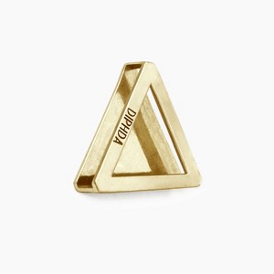 DIPHDA™ Luxury Dog Collar & Cat Collar Triangle Crystal Charm - Handmade Solid Brass w/ Brown Tiger Eye Crystal Jewelry Slider Charms - 1 of 4