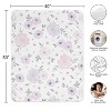 Sweet Jojo Designs Baby Girl Toddler Blanket Watercolor Floral Purple Pink and Grey - 3 of 4