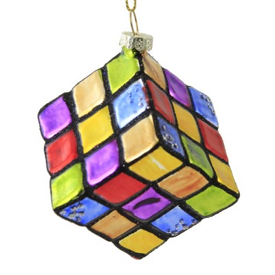 Holiday Ornament 4.25" Rubik's Cube Ornament Toy Game Brain Christmas  -  Tree Ornaments