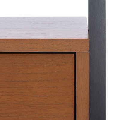 Vlad Natural Mahogany & Charcoal 3-Shelf Storage Etagere